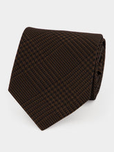 Tom Ford Dark Chocolate Prince of Wales Mulberry Silk Tie