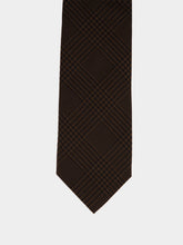 Tom Ford Dark Chocolate Prince of Wales Mulberry Silk Tie