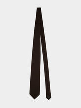 Tom Ford Dark Chocolate Prince of Wales Mulberry Silk Tie