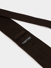 Tom Ford Dark Chocolate Prince of Wales Mulberry Silk Tie