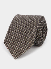 Tom Ford Brown Micro-Check Silk Tie