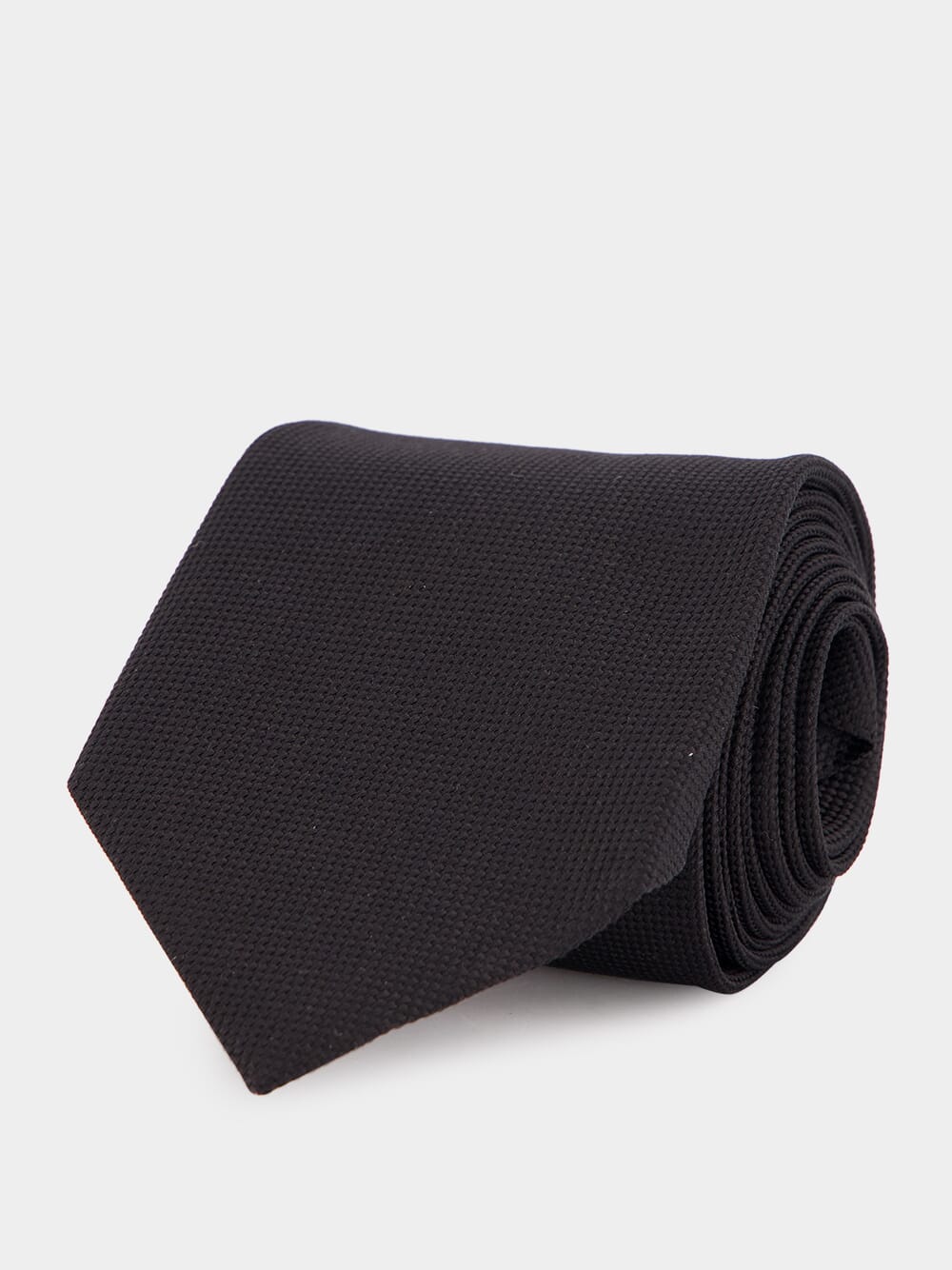 Black Solid Silk Tie