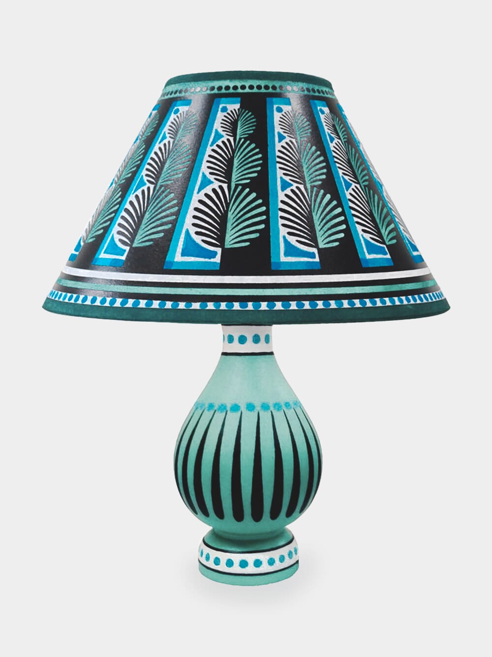 Stripey vase lamp