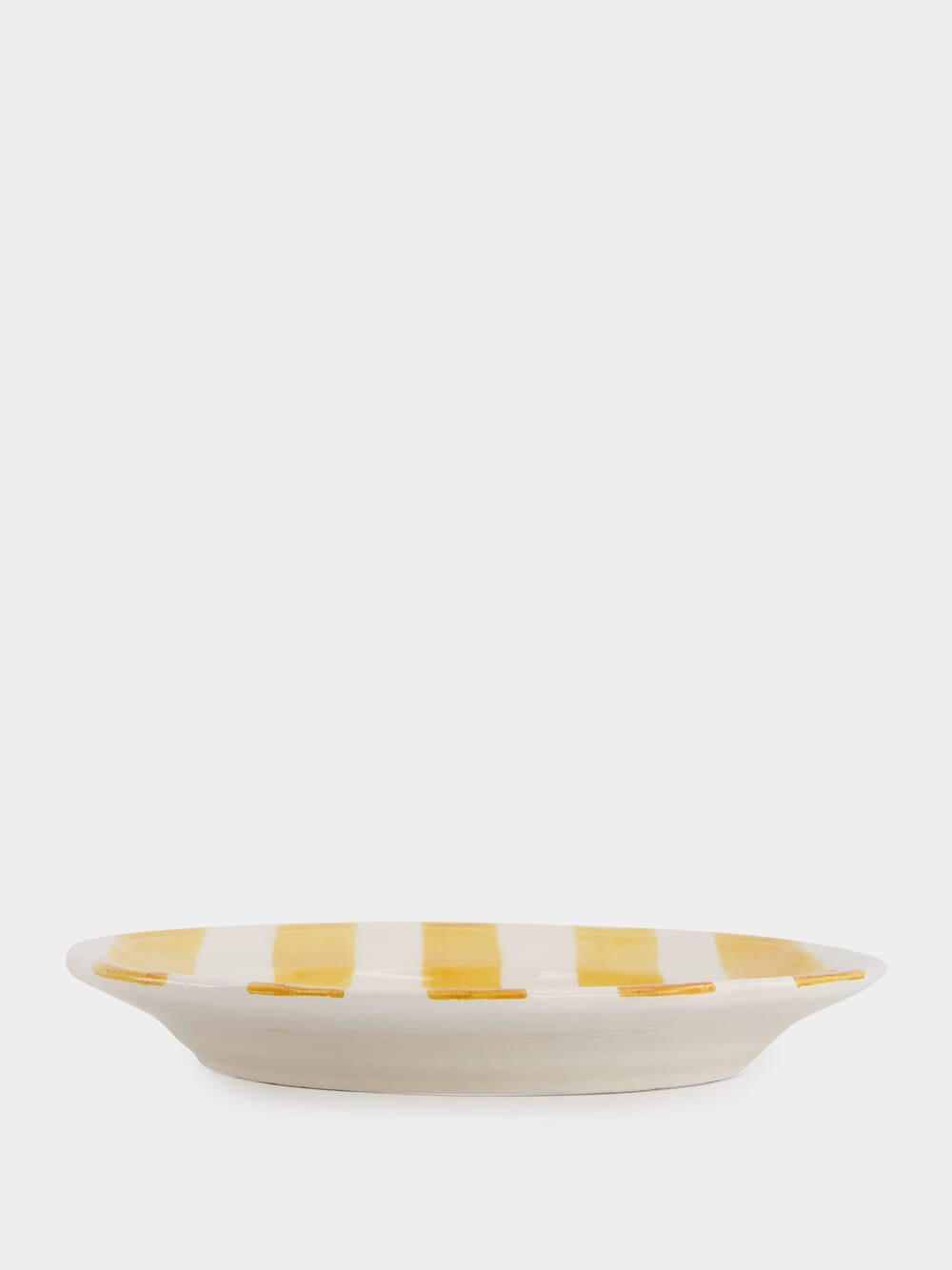 Yellow Striped Ceramic Dessert Plate