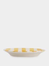 Les Ottomans Yellow Striped Ceramic Dessert Plate