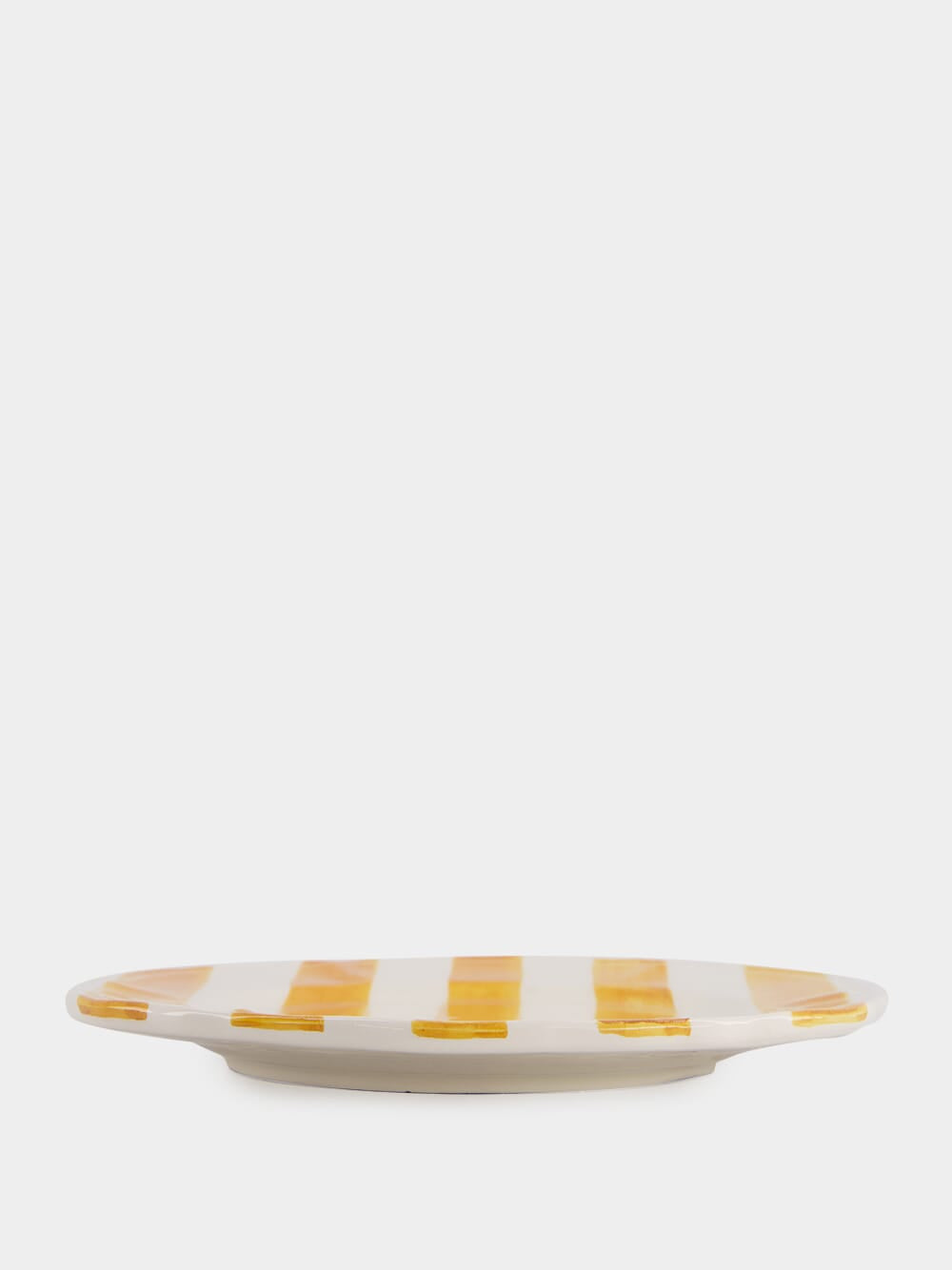 Yellow Striped Ceramic Dinner Plate