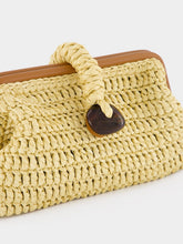Serena Uziyel Natural Delphine Raffia Clutch Bag