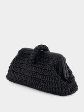 Serena Uziyel Black Delphine Raffia Clutch Bag
