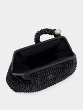 Serena Uziyel Black Delphine Raffia Clutch Bag