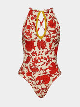La DoubleJ x Orlebar Brown Dragonflower Mini Red  Fonda Swimsuit