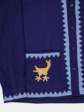 Baziszt Blue Mélange Long-Sleeve Embroidered Shirt