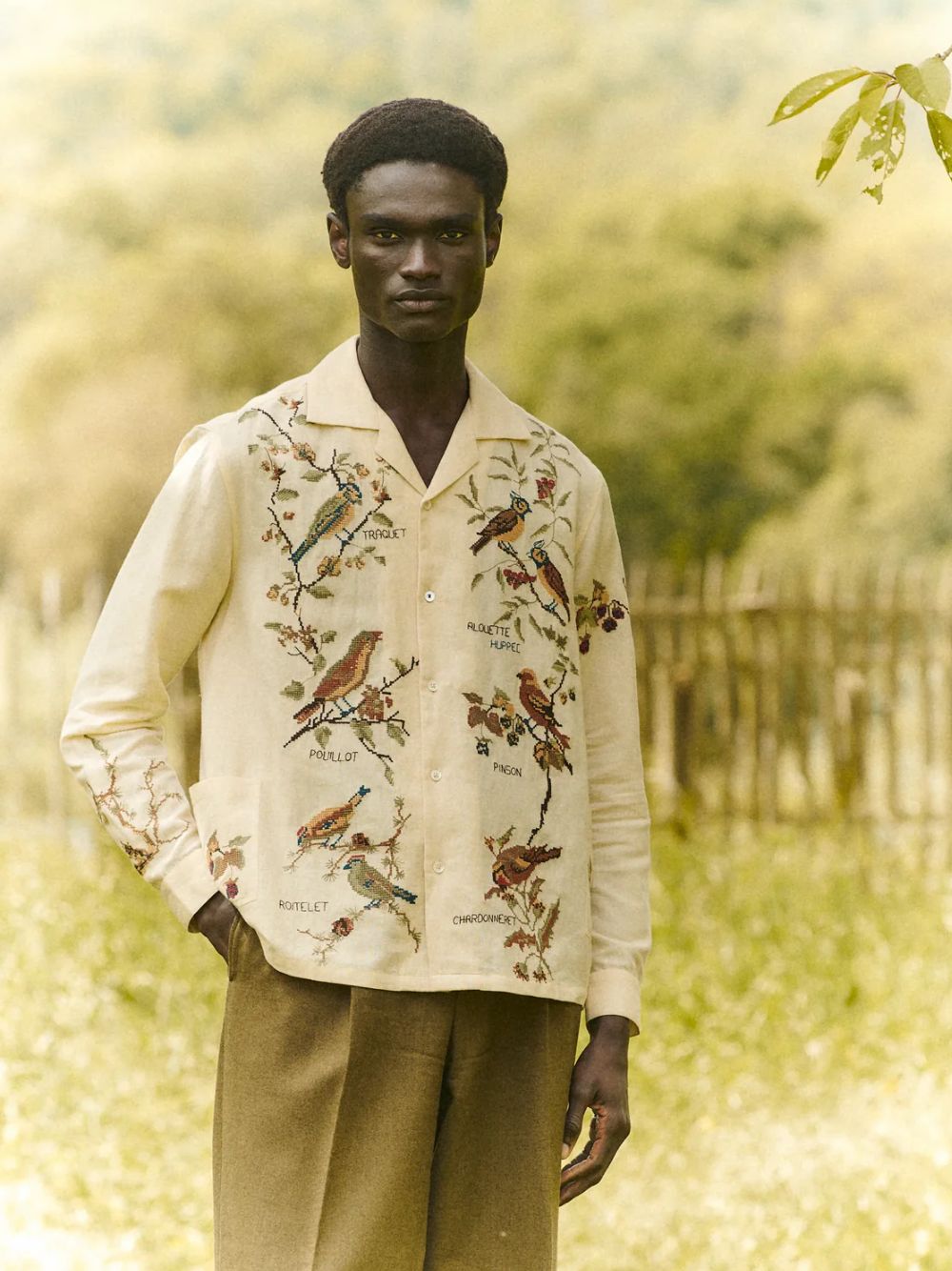 Avian Embroidered Button-Up Shirt