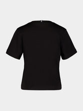 JNcQUOI Black Crewneck Logo T-Shirt