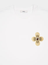 Ecru Floral Bouclé Embroidered T-Shirt | PDP - Fashion Clinic