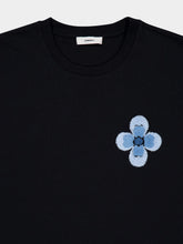 Commas Black Floral Bouclé Embroidered T-Shirt