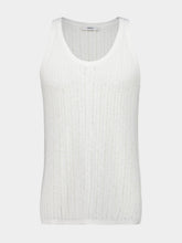 Commas White Thank Pointelle Knit Cotton Tank