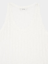 Commas White Thank Pointelle Knit Cotton Tank