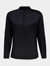 Tom Ford Black Silk Henley Pyjama Top