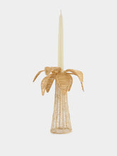 Coro Cora Dark Beige Palm Tree Iraca Medium Candle Holder