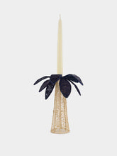 Coro Cora Navy Palm Tree Iraca Large Candle Holder