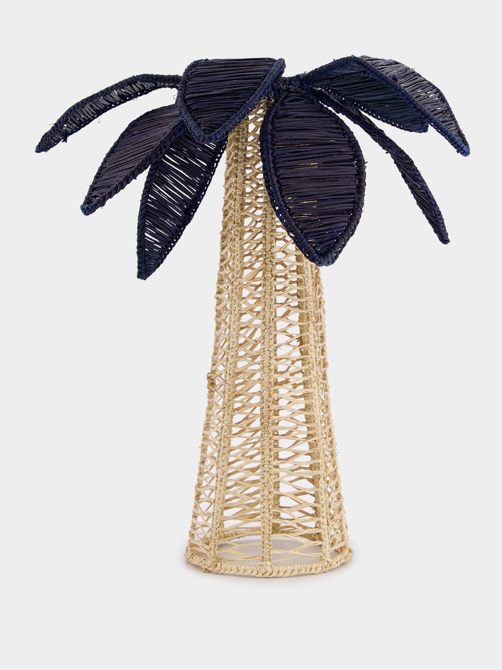 Navy Palm Tree Iraca Large Candle Holder