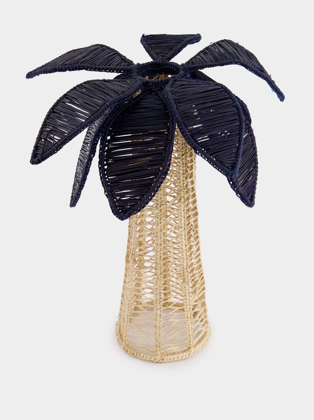 Navy Palm Tree Iraca Large Candle Holder