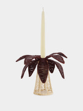 Coro Cora Burgundy Palm Tree Iraca Small Candle Holder