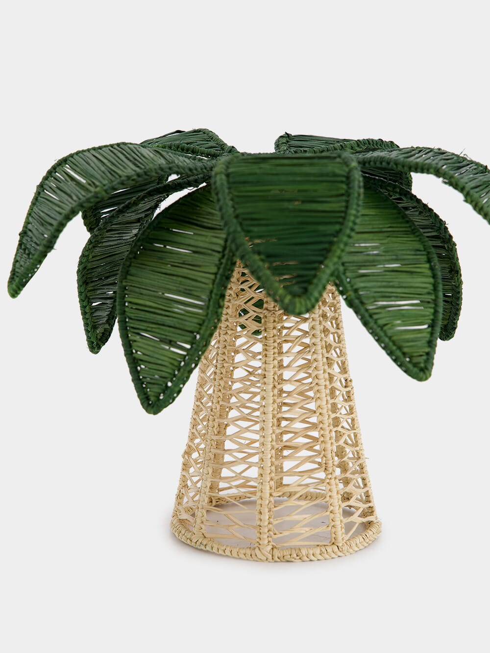 Dark Green Palm Tree Iraca Small Candle Holder