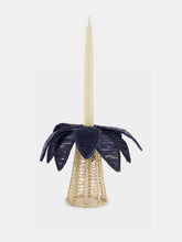 Coro Cora Navy Palm Tree Iraca Small Candle Holder