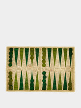 Coro Cora Olive and Light Olive Iraca Palm Backgammon Board