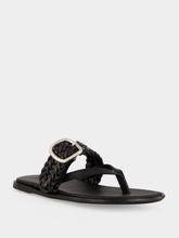 HEREU Black Tanca Woven Thong Sandals