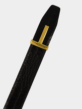 Tom Ford Black Crocodile-Embossed Leather Belt