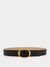 Tom Ford Black Grain Leather Buckle Belt