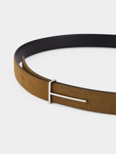 Tom Ford Olive Brown Suede Calf Leather Belt