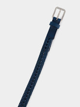 Tom Ford Marine Blue Braided Leather Belt