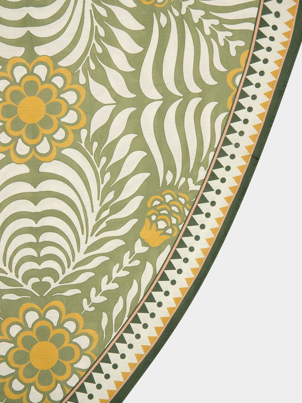 Tudor Light Green Round Tablecloth