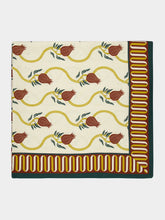 La DoubleJ Ivory Melograno Placée Linen Large Tablecloth