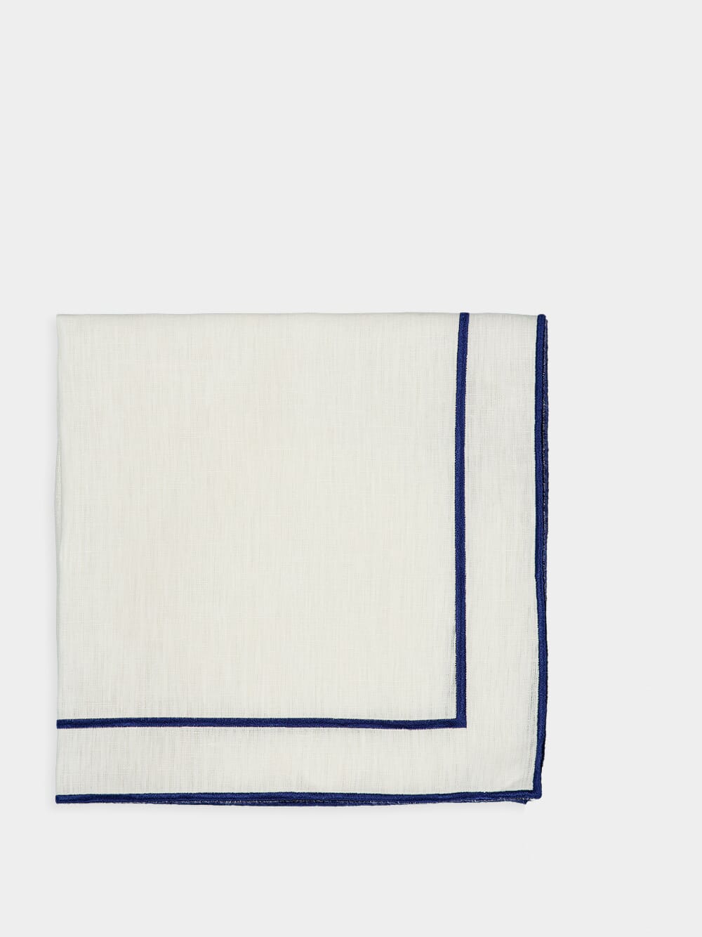 Lisboa Linen Napkin with Dark Blue Border