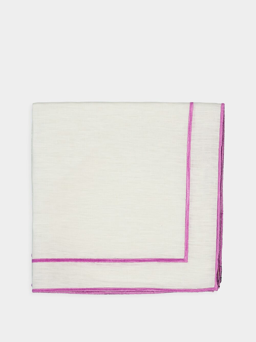 Lisboa Linen Napkin with Pink Border