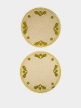 La DoubleJ Capri Green Raffia Placemats Set of 2