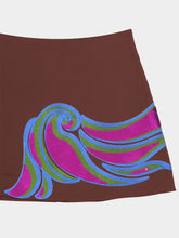 Paula Teresa Coffee Bean Embroidered Mini Skirt