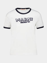 Marni Lilywhite Cotton T-Shirt with Contrast Trims