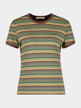 Marni Green and Orange Striped Cotton T-Shirt