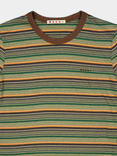 Marni Green and Orange Striped Cotton T-Shirt