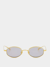 Eyevan 7285 Yellow Gold Thompson Oval Titanium Sunglasses