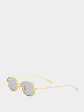Eyevan 7285 Yellow Gold Thompson Oval Titanium Sunglasses