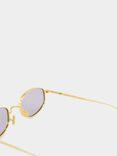 Eyevan 7285 Yellow Gold Thompson Oval Titanium Sunglasses