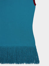 Paula Tina Teal Jacquard Tank Top