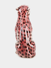 Les Ottomans Pink Ceramic Leopard Sculpture