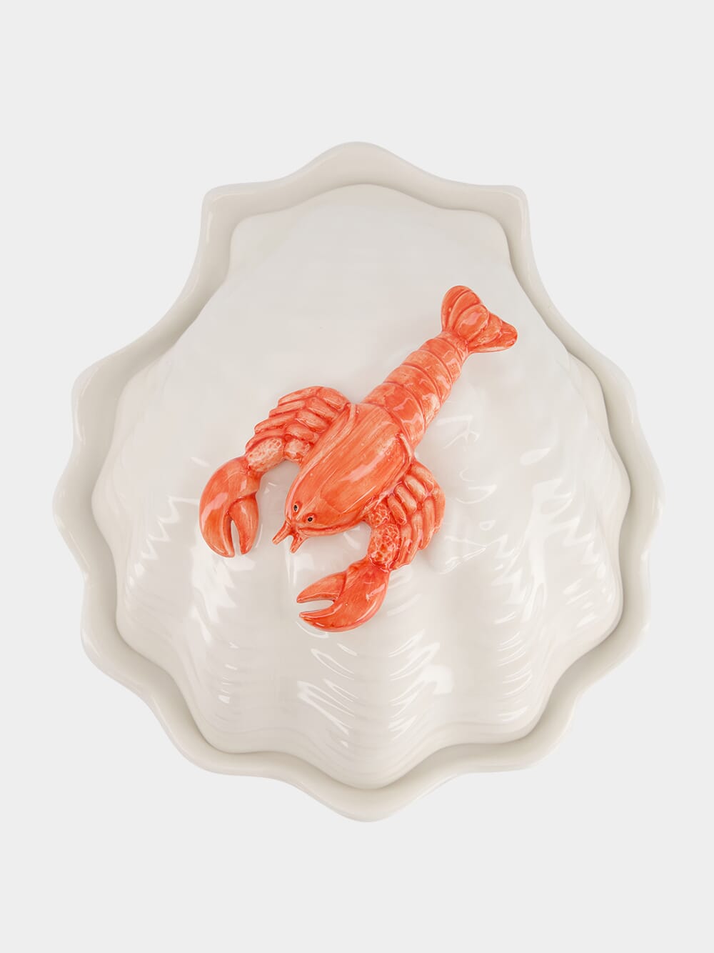 Handpainted Lobster Ceramic Serving Bowl